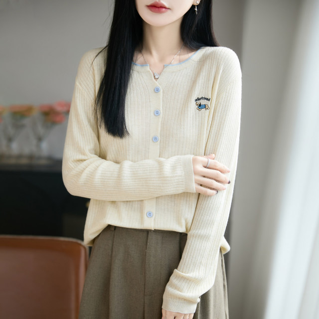 13824636.丹芙娅设计感针织开衫女2026新款韩系穿搭宽松上衣秋季女装薄款毛衣外套