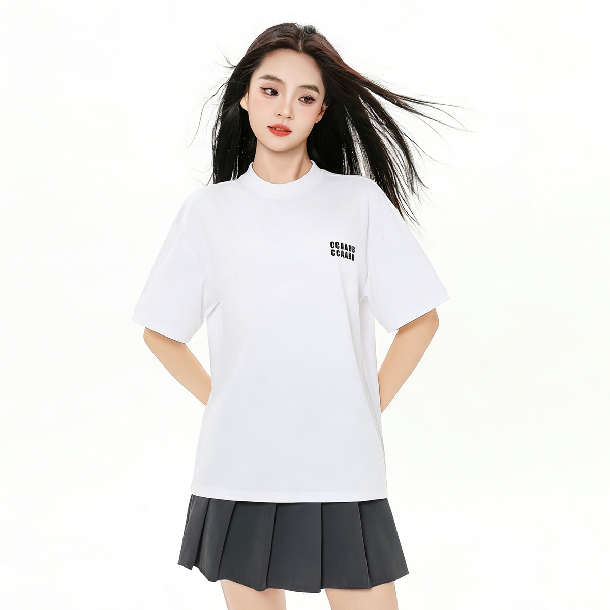 13830842.it ccaabb夏季宽松慵懒感T恤短袖宽松简约棉质上衣女装