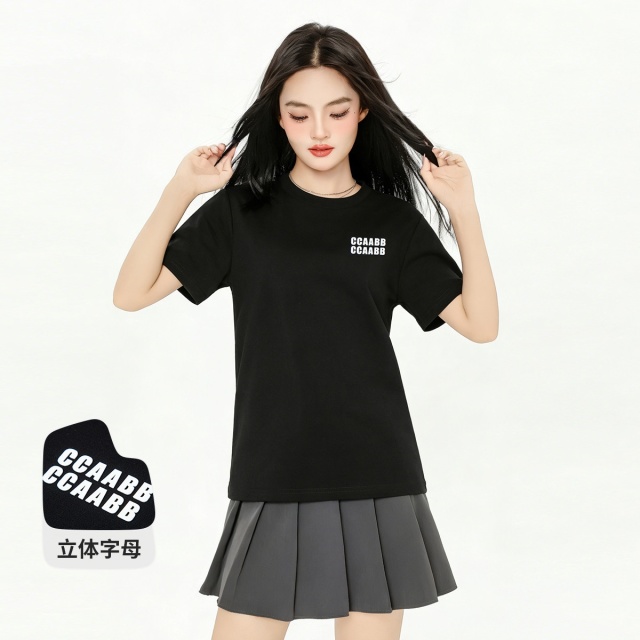 13830842.it ccaabb夏季宽松慵懒感T恤短袖宽松简约棉质上衣女装
