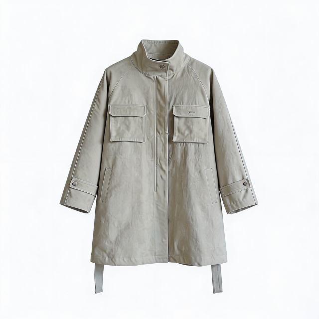 13838196.【雅薇吉】露思同款水墨喷染极简休闲风衣棉服