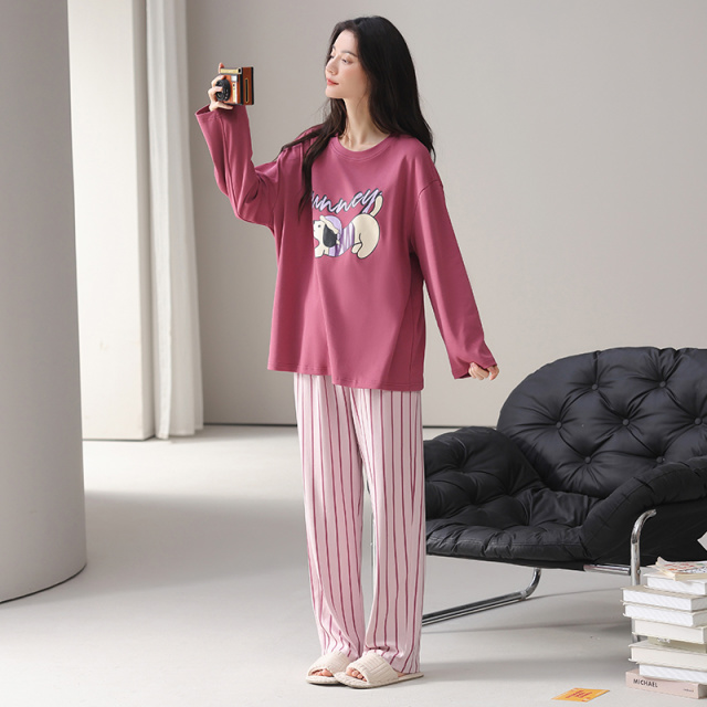 13838234.派邦奴纯棉亲肤时尚长袖秋季新款女生可外穿家居服套fd