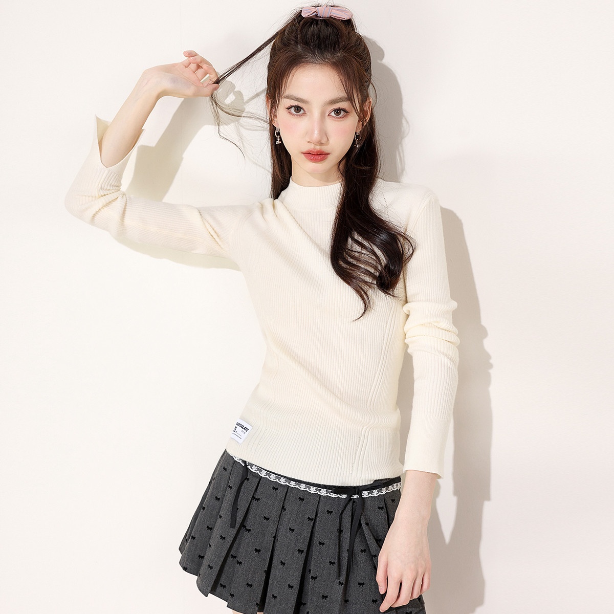 13841409.it CHOCOOLATE含羊毛针织衫女秋季基础百搭长袖羊毛衫女