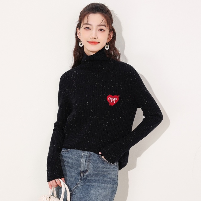 13841428.it CHOCOOLATE女式秋季高领时尚百搭针织衫纯羊毛
