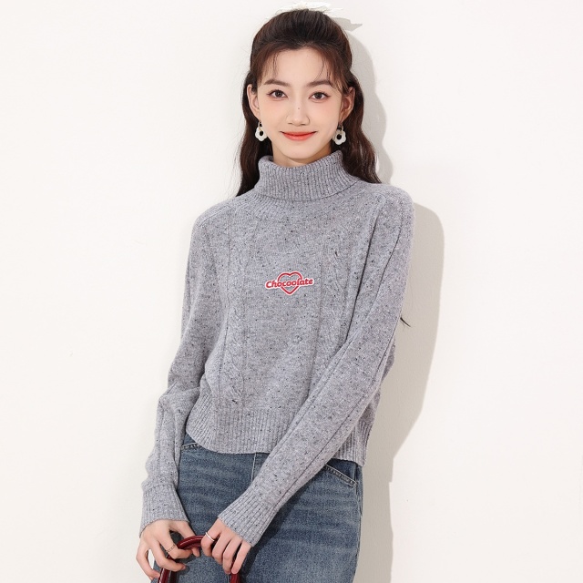 13841399.it CHOCOOLATE休闲高领女秋季保暖针织衫纯羊毛衫