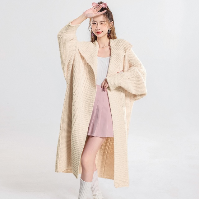 13841410.it ccaab针织开衫外套女秋季厚款毛衣慵懒风针织大衣女
