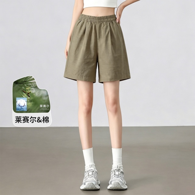 13842504.UDG【莱赛尔薄款】夏季女士五分裤宽松天丝棉短裤女冰爽休闲裤