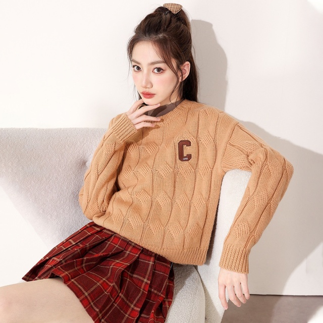 13841810.it CHOCOOLATE秋季长袖针织衫毛衣女100%羊毛衫