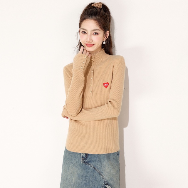13841808.it CHOCOOLATE针织衫女秋季长袖高领毛衣女纯羊毛衫