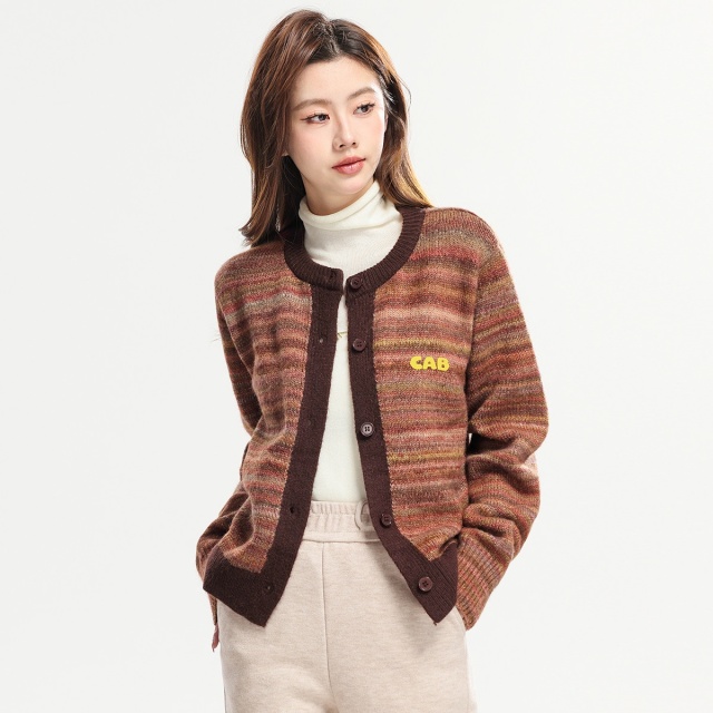 13841976.it ccaabb含羊毛针织开衫女秋季圆领长袖女士毛衣外套