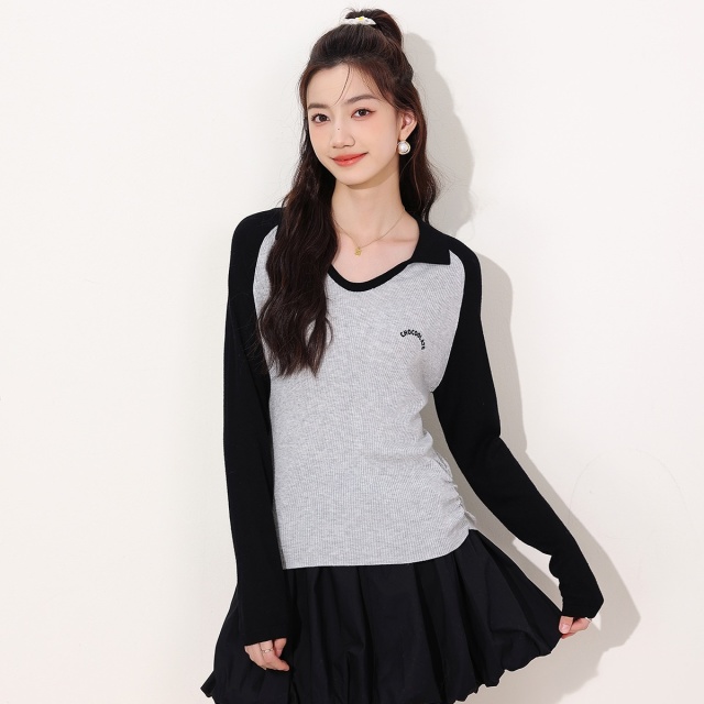 13841832.it CHOCOOLATE含羊毛桑蚕丝针织衫女秋季针织长袖t恤女
