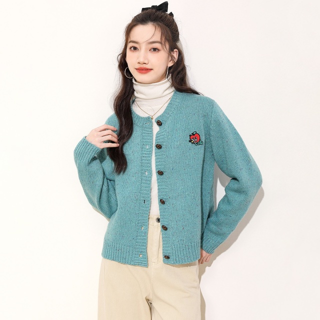 13841908.it ccaabb毛衣外套女秋季休闲百搭圆领长袖针织开衫女