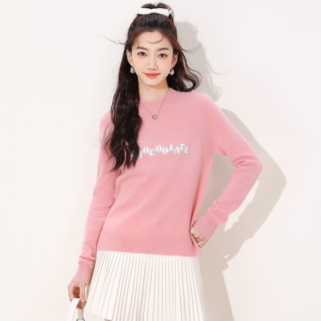 13841821.it CHOCOOLATE休闲时尚秋季圆领长袖针织衫女羊毛衫