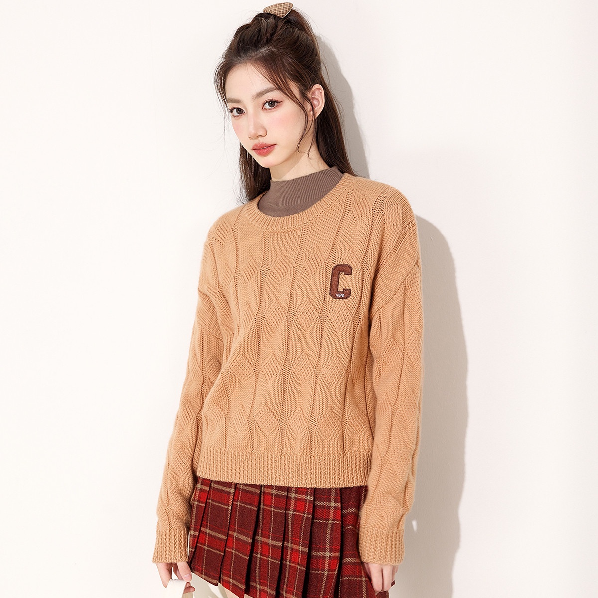13841810.it CHOCOOLATE秋季长袖针织衫毛衣女100%羊毛衫