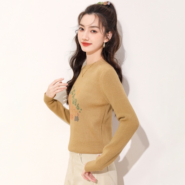 13841857.it ccaabb甜美可爱印花针织衫女秋季圆领长袖毛衣女