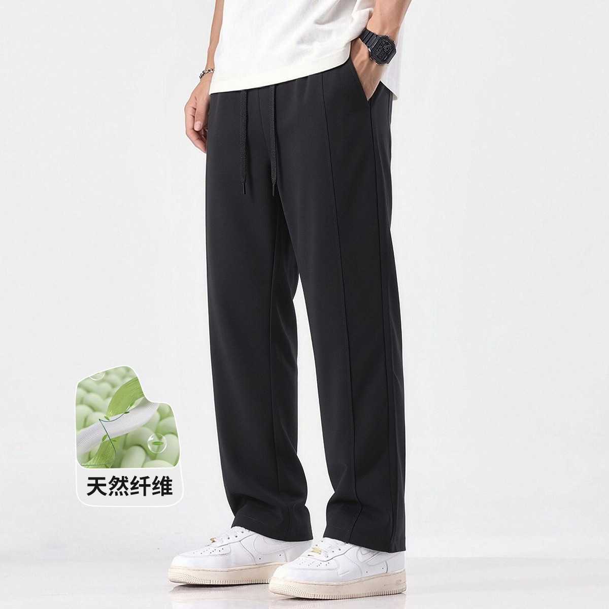 13842765.UDG男士弯刀裤秋季新款弹力百搭潮流休闲裤舒适亲肤裤子男