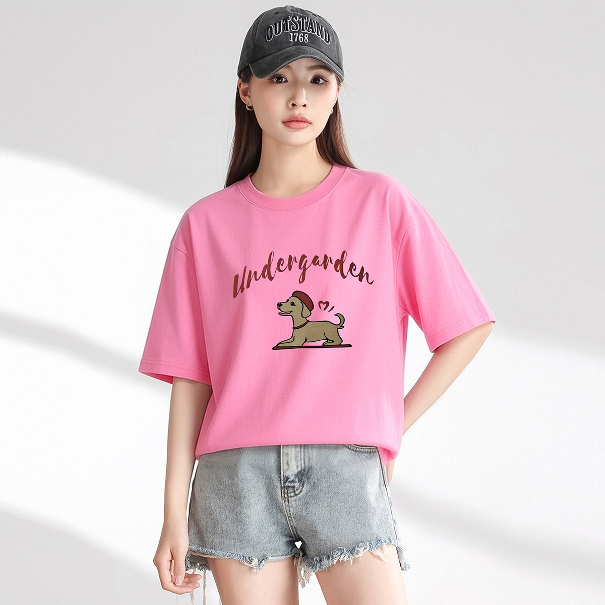 13842767.UDG夏季潮流休闲百搭t恤女纯棉轻薄舒适透气t恤衫女