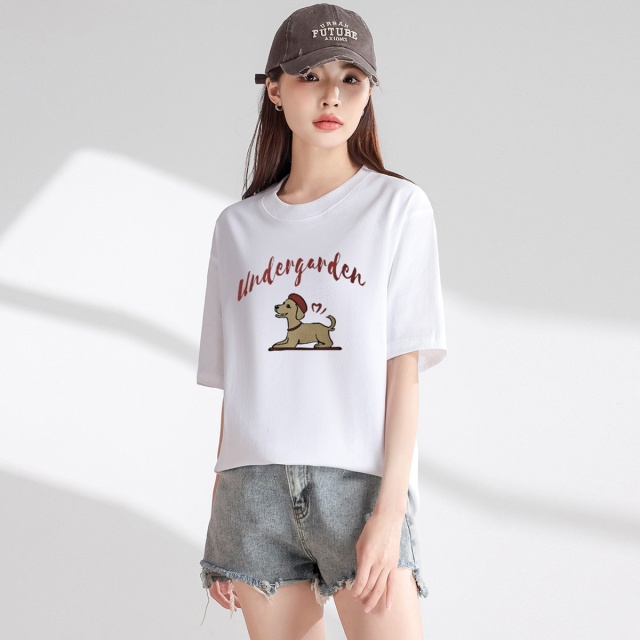 13842767.UDG夏季潮流休闲百搭t恤女纯棉轻薄舒适透气t恤衫女