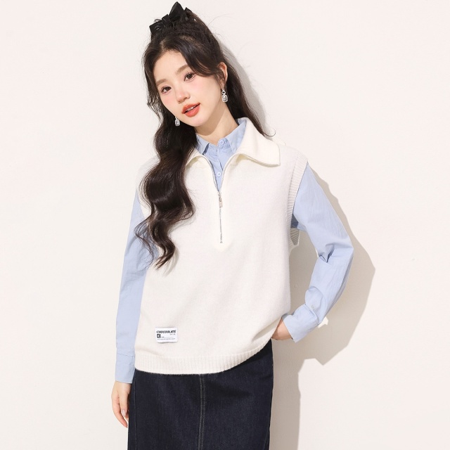 13841950.it CHOCOOLATE时尚百搭无袖女100%羊毛针织衫女