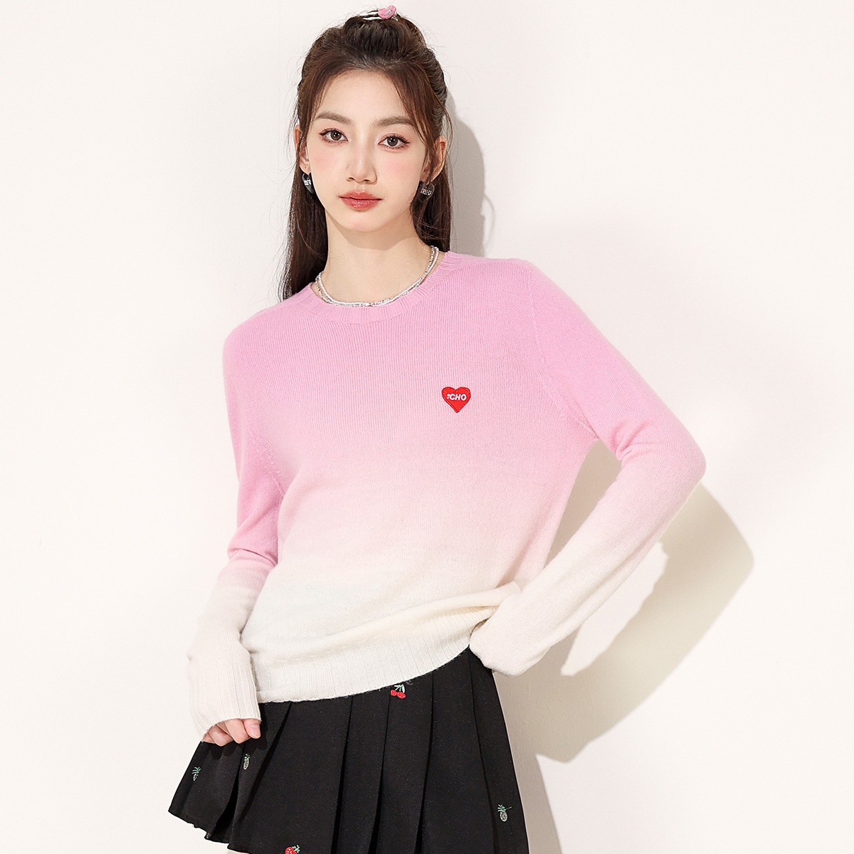 13841805.it CHOCOOLATE针织衫女圆领针织衫女纯羊毛长袖毛衣
