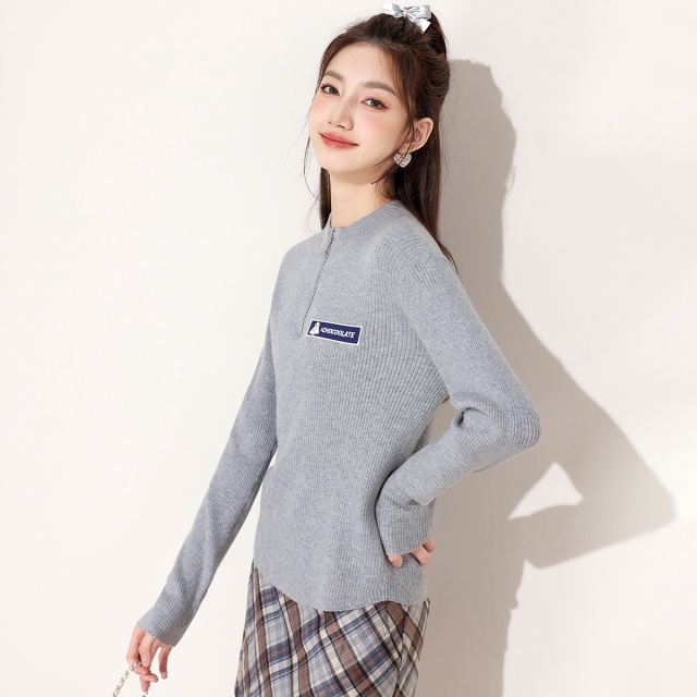 13841806.it CHOCOOLATE含羊毛针织衫女秋季百搭圆领长袖毛衣女