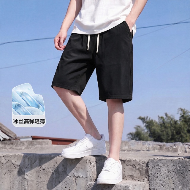 13842518.UDG冰丝超弹短裤男夏季轻薄冰爽休闲裤潮流百搭五分裤男
