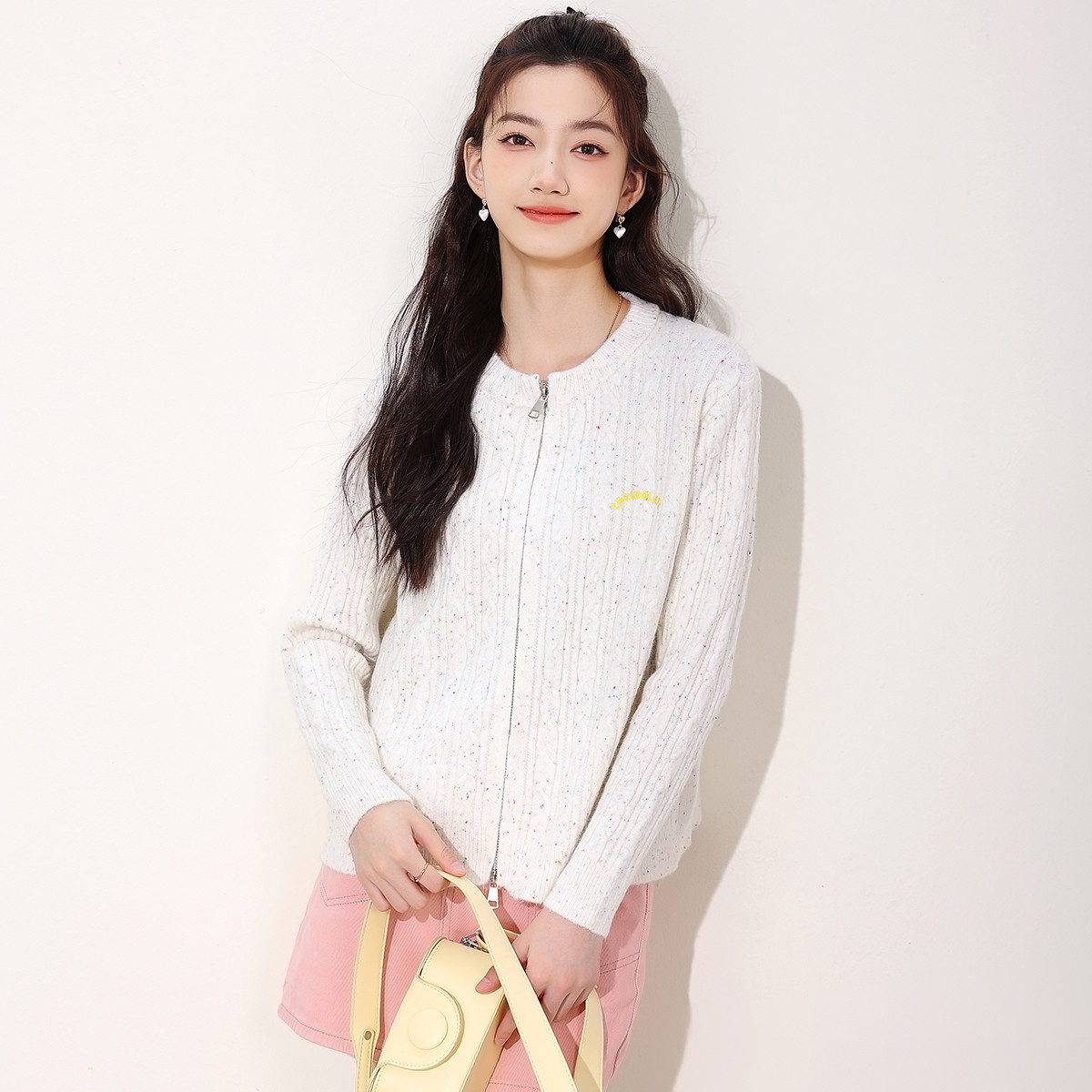 13841797.it CHOCOOLATE针织毛衣女秋季高级感圆领长袖针织衫外套女