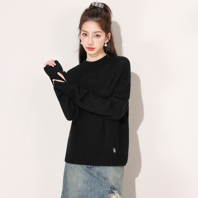 13848571.it CHOCOOLATE高级感时尚圆领百搭针织衫休闲毛衣女