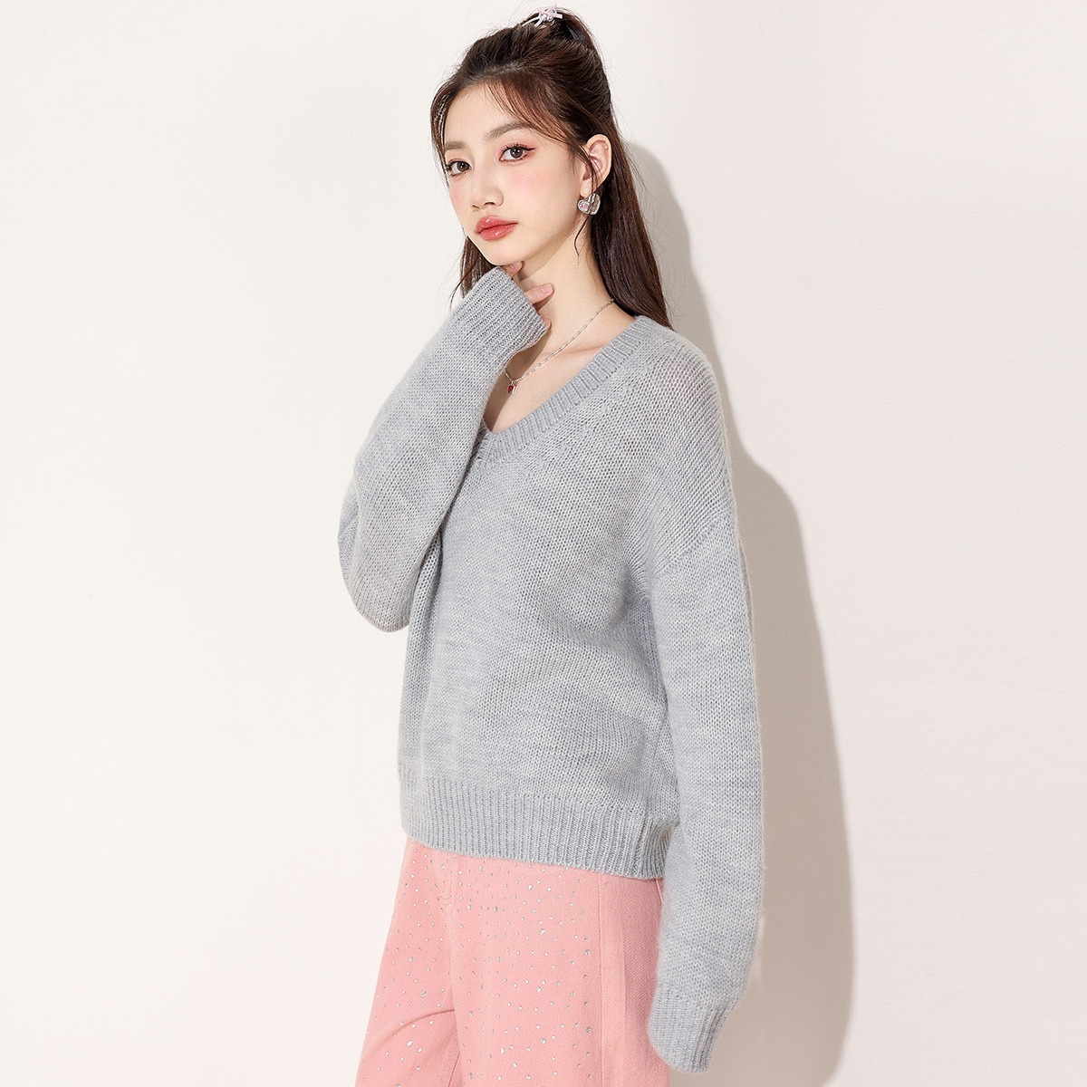 13848573.it CHOCOOLATE毛衣女秋季长袖V领羊毛针织衫