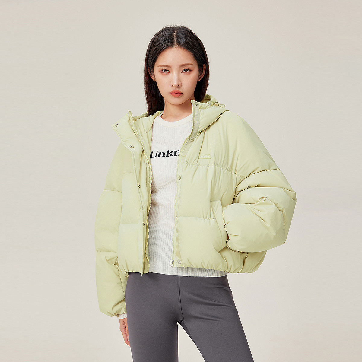 13850398.昂诺连帽羽绒服女年冬90鸭绒绗缝保暖长袖外套
