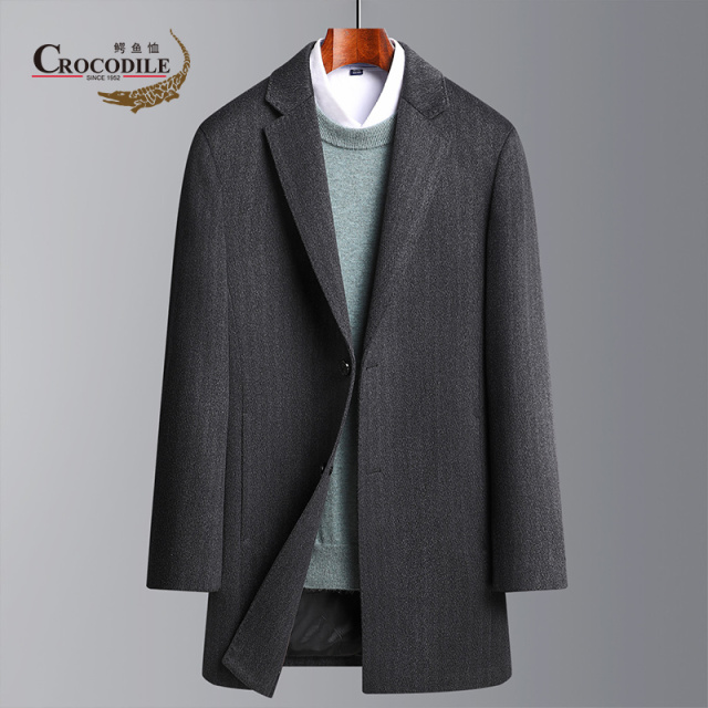 7153737.鳄鱼恤鳄鱼恤【羊毛+羊绒】秋冬新品商务休闲舒适西服领男士毛呢大衣男