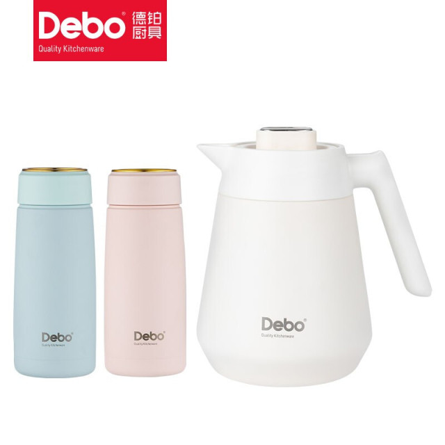 7267346.Debo德铂萨琳娜热水壶保温杯套装316不锈钢保温水壶1.2L保温杯300ML(只配一只杯子)