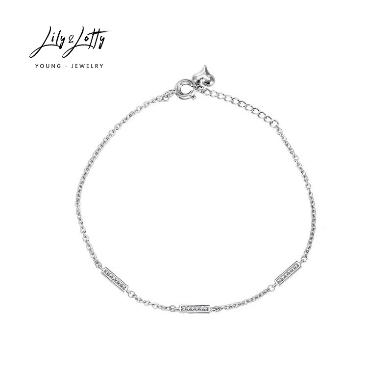 7278660.女士简约时尚几何长方形花饰造型镶钻装饰手链女