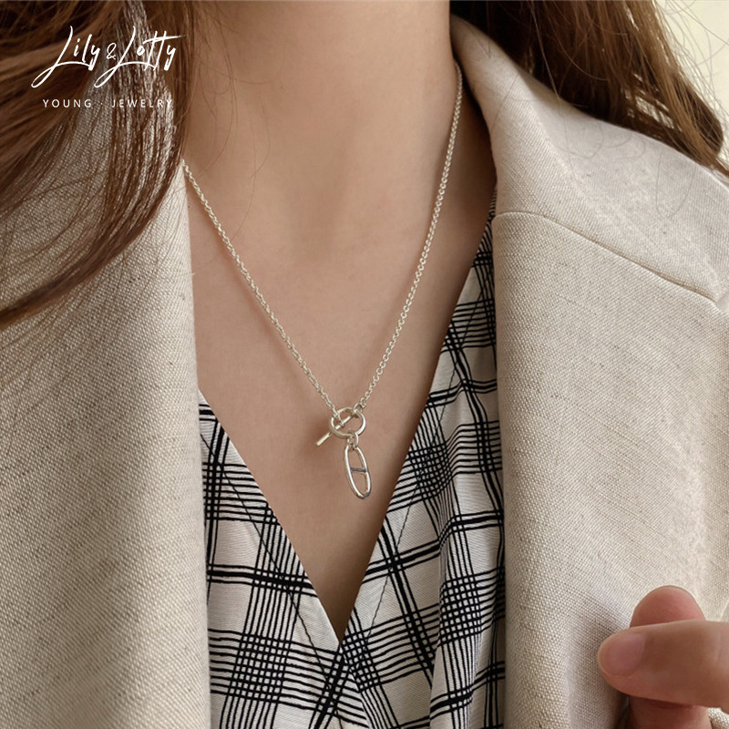 7278827.轻奢风 猪鼻子项链复古几何不规则金属项链锁骨链项链女