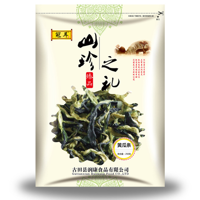 12697966.冠耳 黄瓜干250g 农家特产新鲜黄瓜条黄瓜皮脱水蔬菜干南北干货