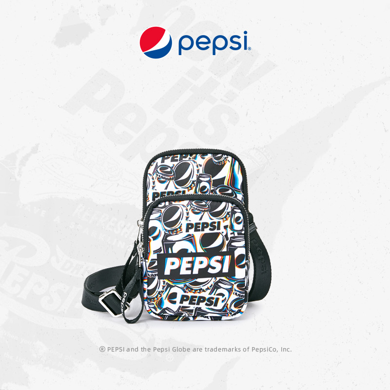 6917659.Pepsi百事 时尚休闲简约印花动感单肩斜挎包大满罐手机包