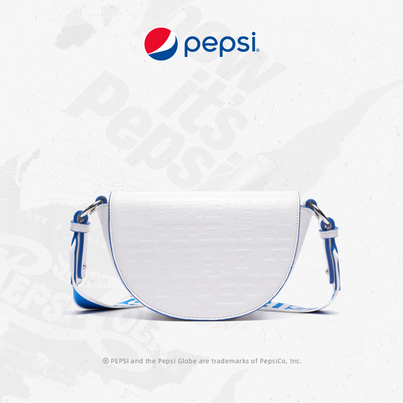 6669296.Pepsi百事 潮流百搭宽肩带时尚网红街头马鞍包