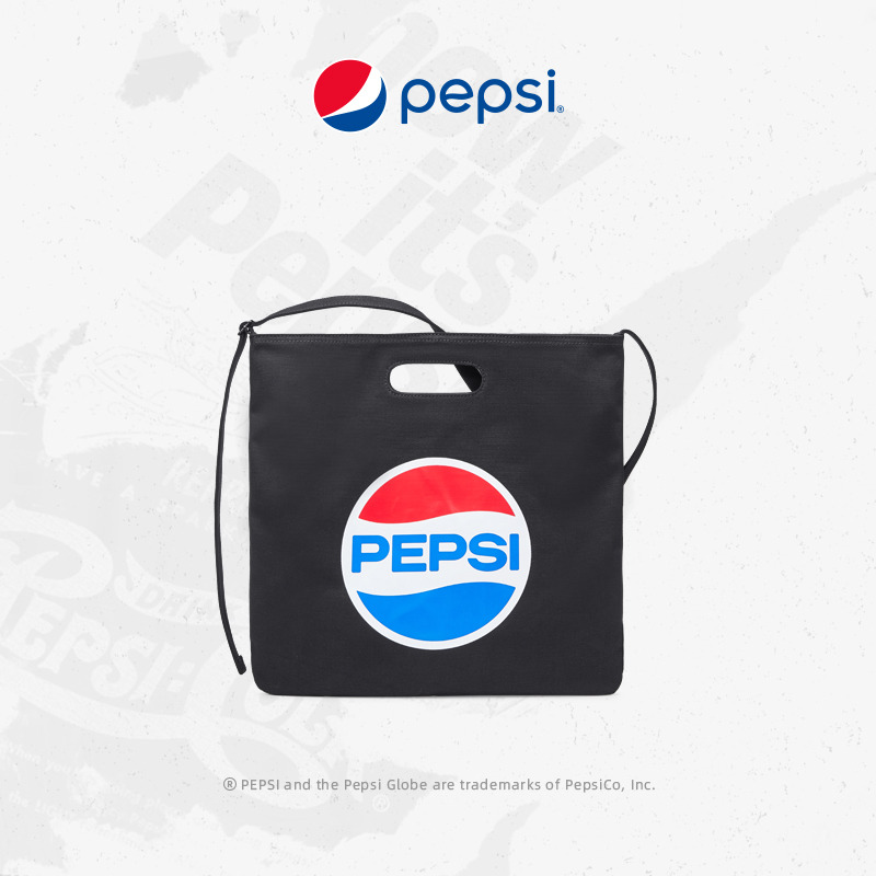 7319578.Pepsi百事 新品休闲斜挎包简约大容量单肩帆布包女学生购物袋手提包