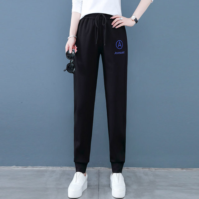 7364183.七玻威春秋新款时尚运动裤宽松显瘦束脚休闲卫裤【七玻威女装1】