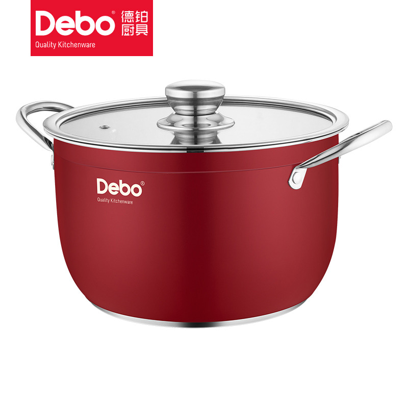 7381397.Debo德铂汤锅不锈钢蒸煮两用锅燃气电磁炉通用26cm