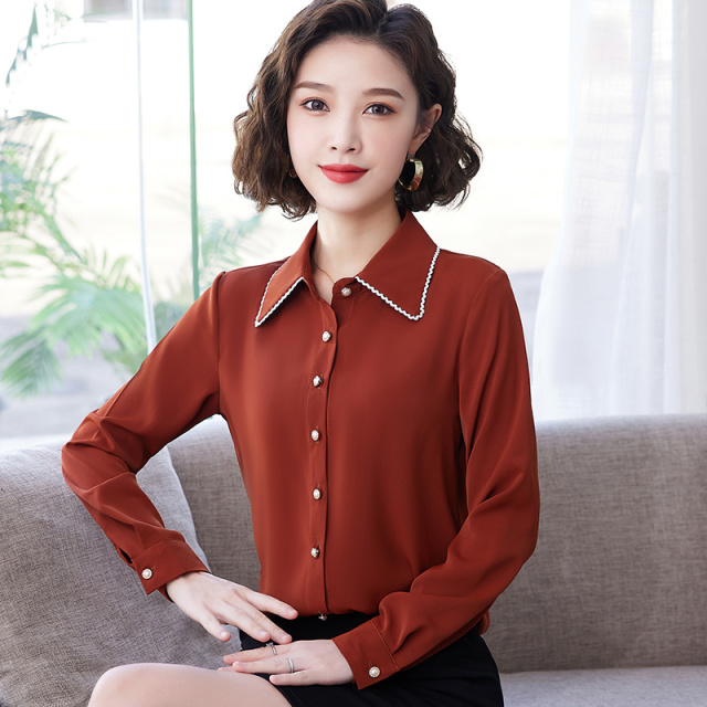 7398793.七玻威春秋新款衬衫长袖百搭气质领结打底衫【七玻威女装1】