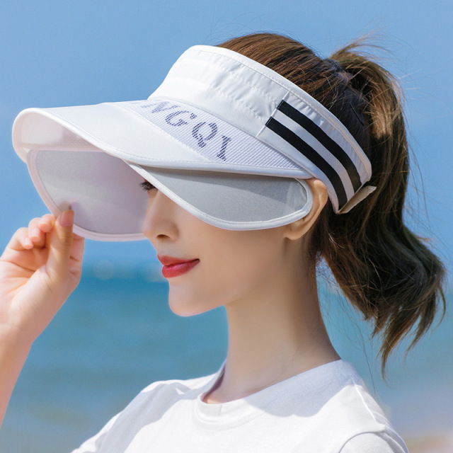 7414597.望远行 新款太阳空顶帽女夏季户外运动遮阳百搭伸缩大帽檐太阳帽