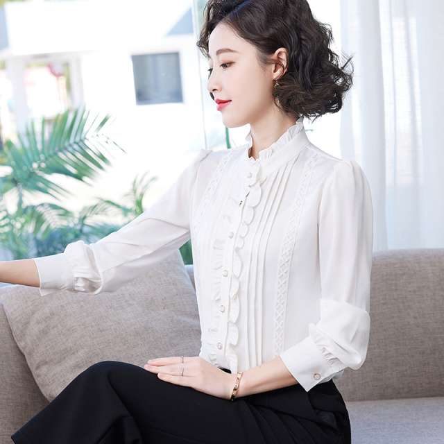 7434703.七玻威春秋新款修身显瘦女式优雅气质长袖衬衫【七玻威女装1】