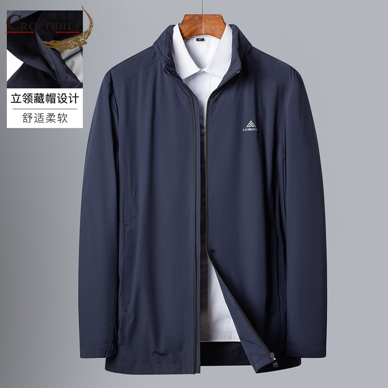 7440728.鳄鱼恤专柜款春夏高品质经典商务一手长弹力舒适男士轻薄夹克男