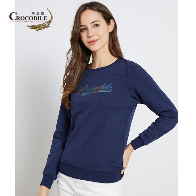 7469658.鳄鱼恤春秋新品【情侣款】休闲套头logo印花长袖女士卫衣女