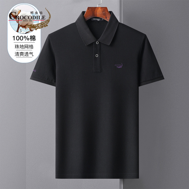 7592924.鳄鱼恤【100%棉】夏季新品休闲百搭多色短袖男士polo衫男