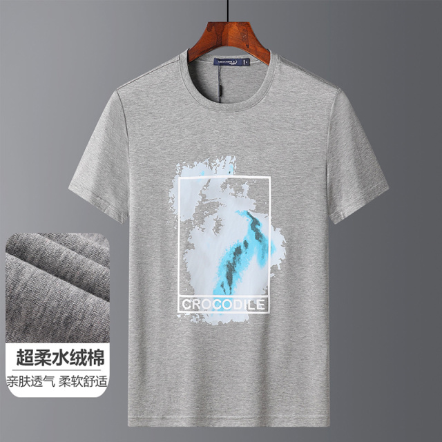 7637524.鳄鱼恤【超柔水绒棉】夏季专柜款时尚品牌涂鸦圆领男士短袖T恤男