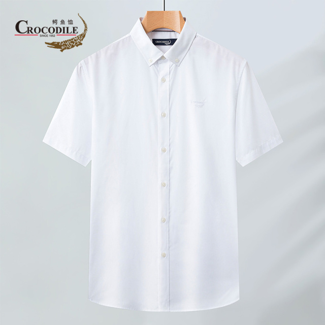 7637525.鳄鱼恤优选竹纤维夏季新品柔软舒适透气凉爽男式短袖衬衫男