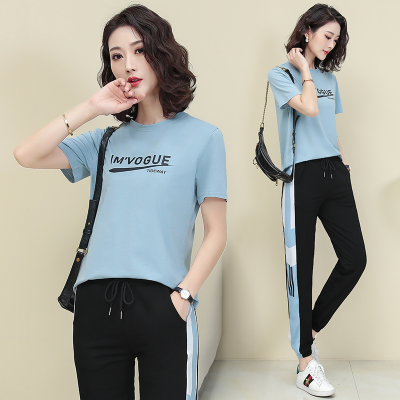 7696997.淘贝鼠春夏女新款时尚休闲运动短袖两件套【淘贝鼠女装XJ】