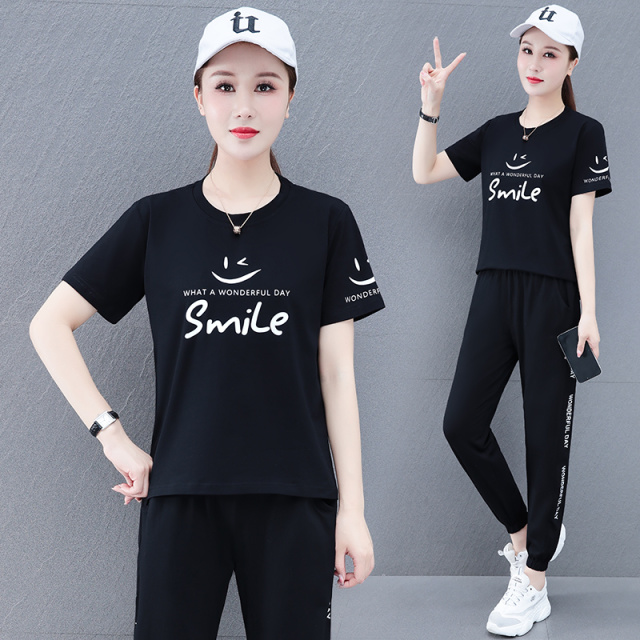 7729059.淘贝鼠夏季女式简约时尚休闲运动两件套【淘贝鼠女装XJ】