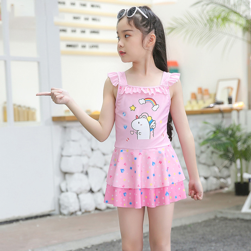 10796424.巴洛尼莫儿童泳衣女童连体女孩2024新款学生中大童公主裙式宝宝可爱游泳装YYS151